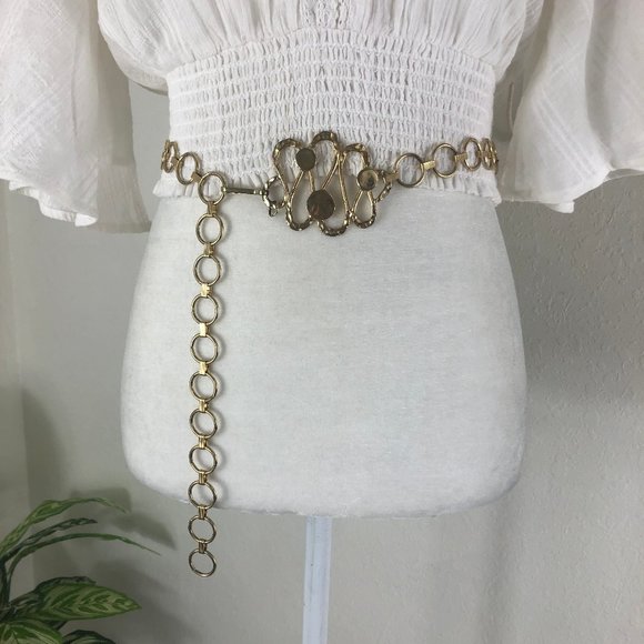 Vintage Accessories Vintage 6s Gold O Ring Chain Link Sexy Boho Belt Os Poshmark